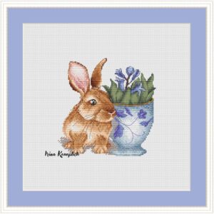 Схема для вышивки "Кролик с чашкой"